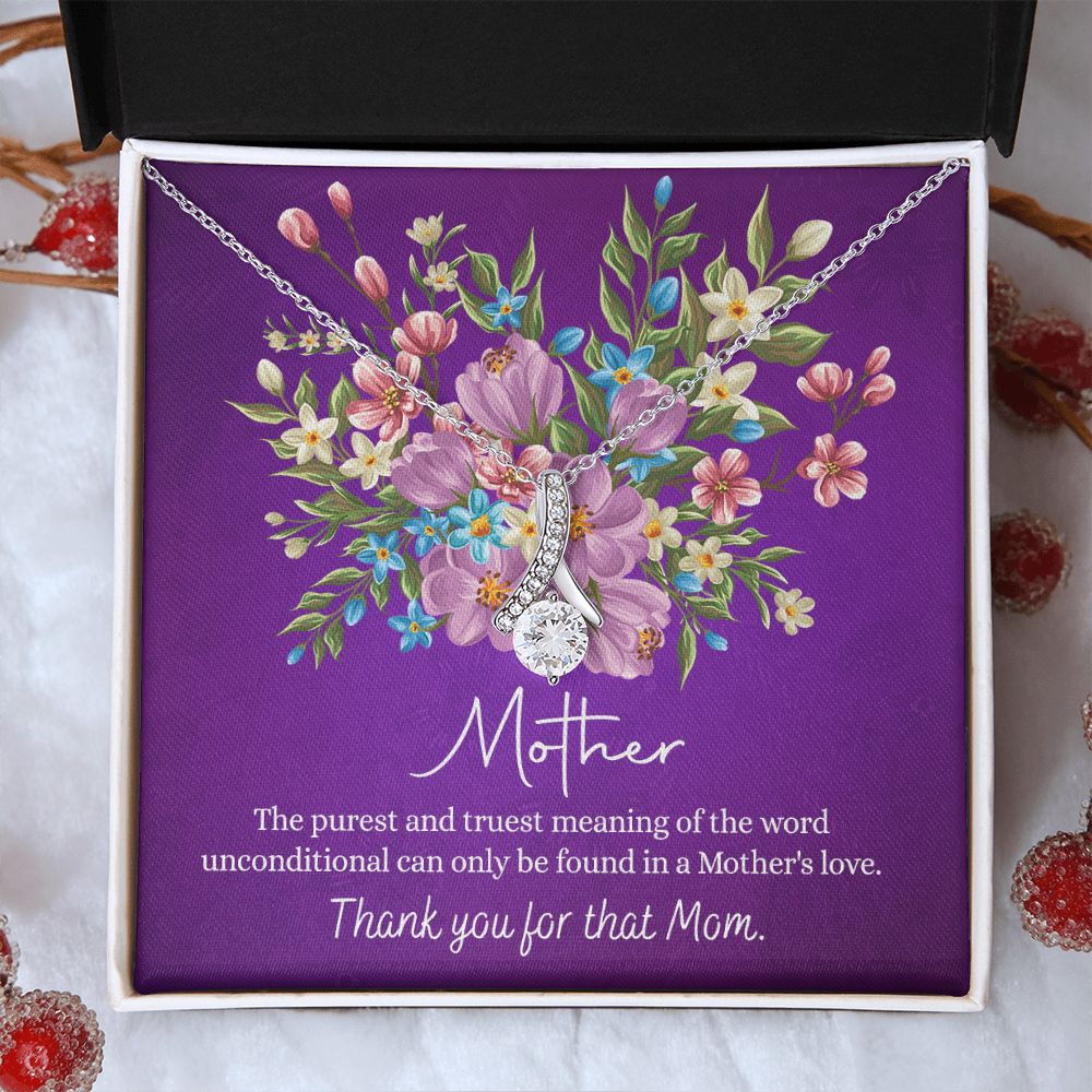 Happy Mother's Day Gift for Mom from Daughter Message Card Necklace Gift Idea Mother Jewelry Mom Necklace from Daughter To My Mom Love Knot Necklace Pendant Alluring Beauty Necklace