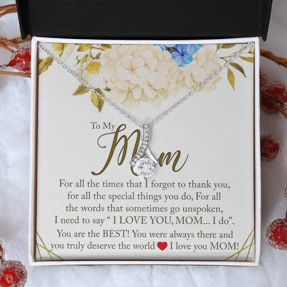 To My Mom Necklace, Gift For Mom, Mother's Day Gift from Daughter, Mom Jewelry Gift for Mothers Day, Birthday Gift for Mother, Moms Gift from Daughter Son, Necklace for Mom Mother 16 Alluring Beauty Necklace