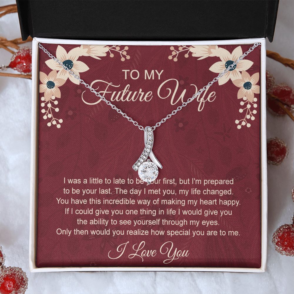 To My Future Wife Necklace from Boyfriend, Personalized Necklace for Women, Luxury Necklace for Girlfriend, Wedding Anniversary Present For Her, Girlfriend Gift Jewelry Christmas Birthday Gift