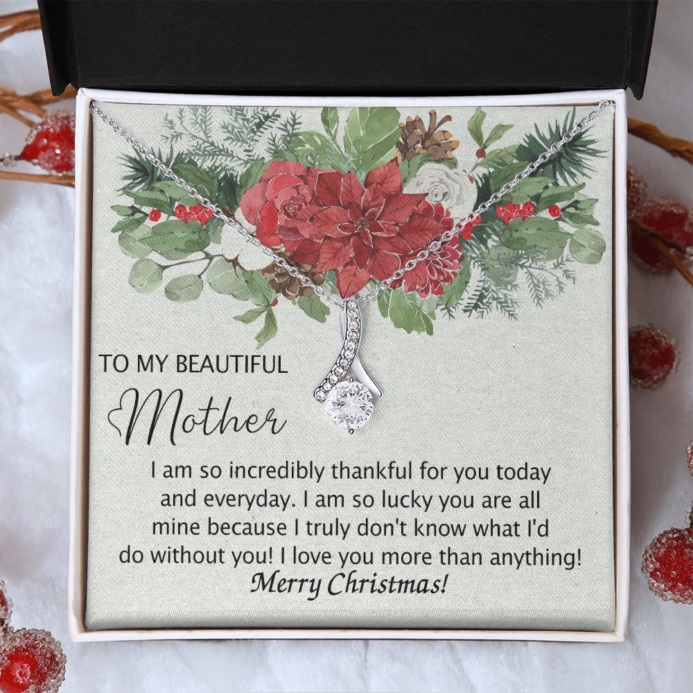 To My Mother Necklace from Daughter Pendant for Mom Christmas Pendant Inspirational Gift from Son to Mom Personalized Necklace Gift for Mother Fiance Christmas Present from Child 301 Alluring Beauty Necklace