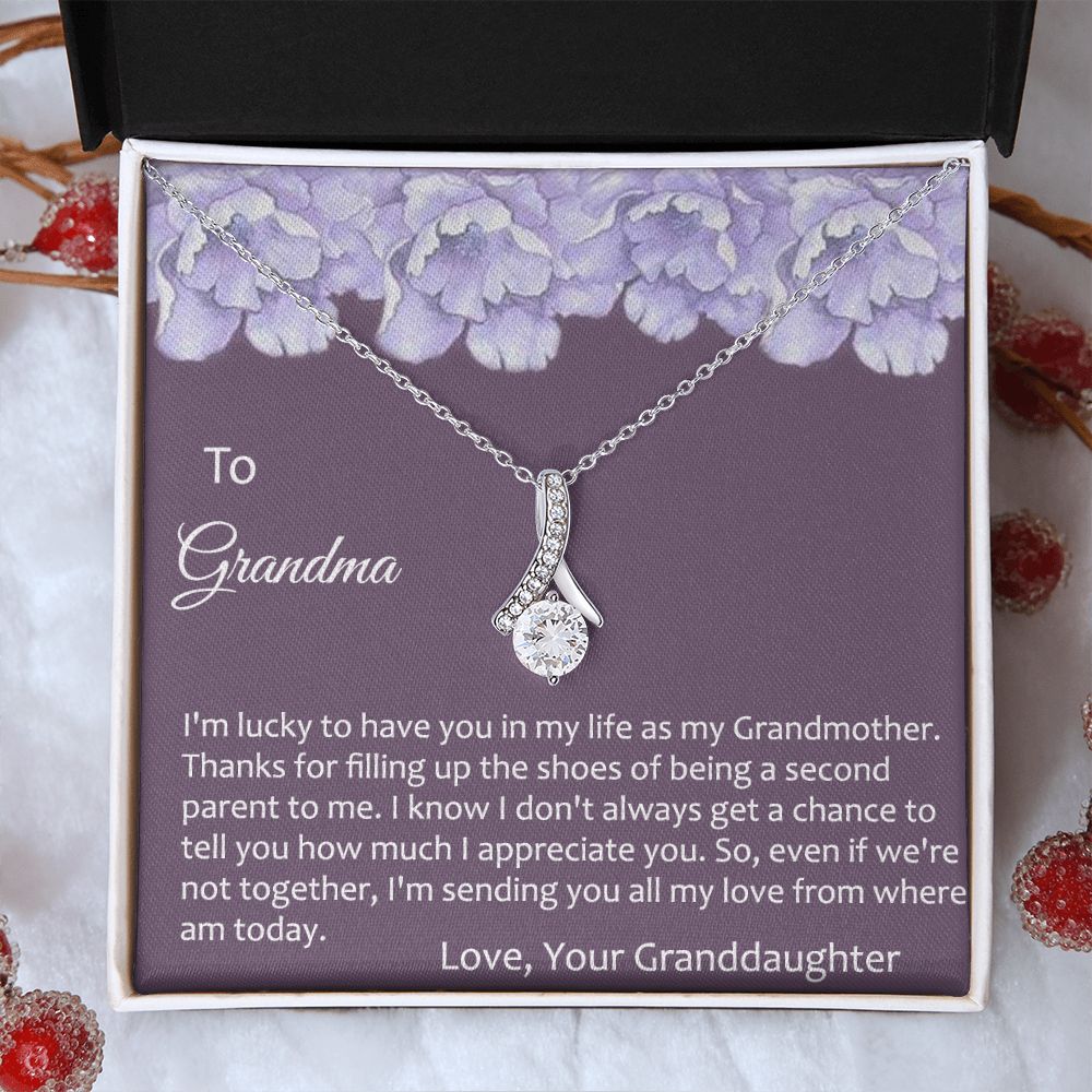 To My Grandma Necklace, Gift for Grandmother Necklace, Mothers Day Gift For Grandma Nana, Grandma Jewelry From Grandchildren GrandKids , Jewelry Box Gift For Grandma Grandmother21 Alluring Beauty Necklace