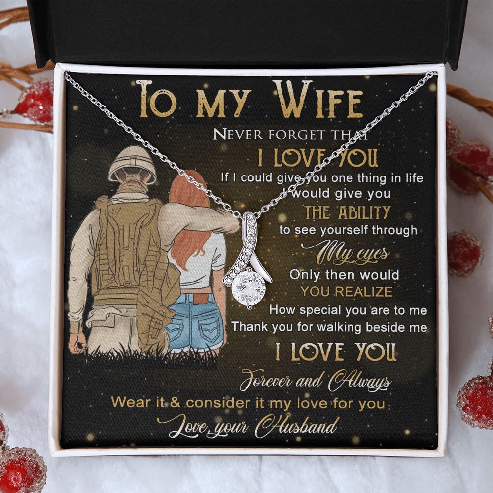 Birthday Gifts For Wife, Necklace Gifts For Wife From Husband, To My Wife Jewelry For Women , To My Wife Necklace  from Husband Wedding Anniversary Present For Wife, Beautiful Wife Jewelry Christmas21 Alluring Beauty Necklace