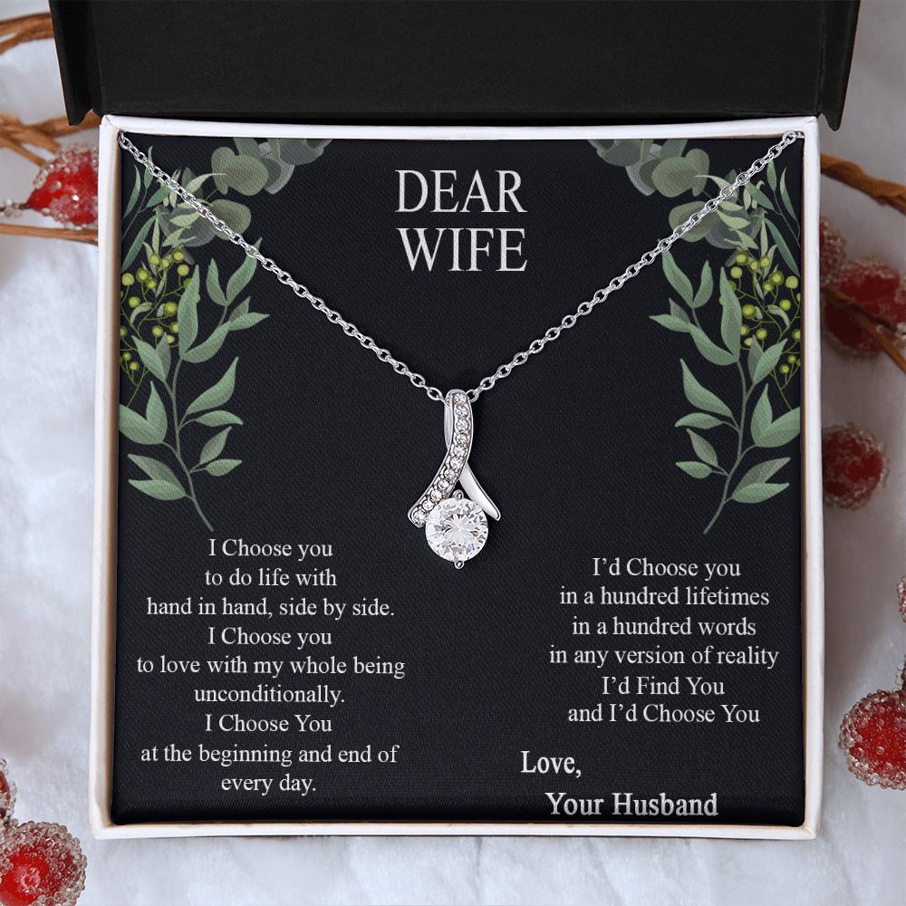 Birthday Gifts For Wife, Necklace Gifts For Wife From Husband, To My Wife Jewelry For Women , To My Wife Necklace  from Husband Wedding Anniversary Present For Wife, Beautiful Wife Jewelry Christmas12 Alluring Beauty Necklace