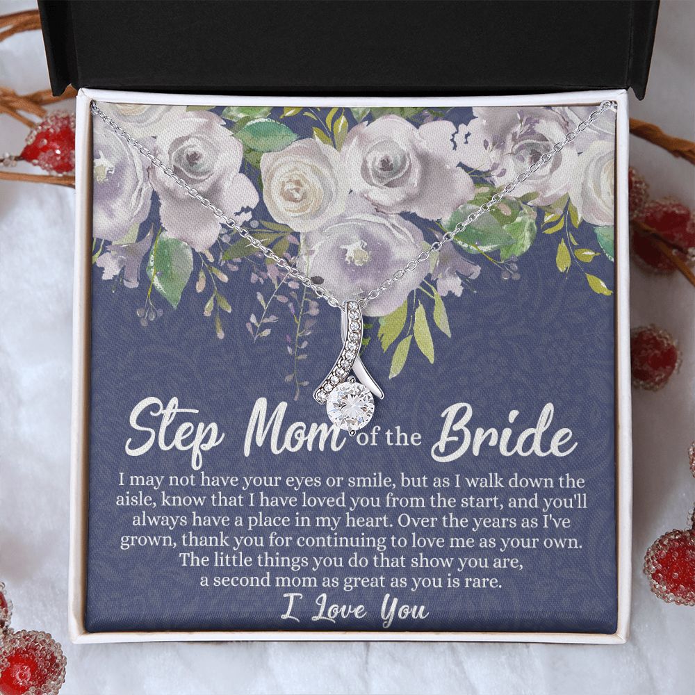 To My Stepmother of the Bride Necklace, Stepmother of the Bride Gifts Idea, Necklace for Stepmom of the Bride Gifts, Wedding Gifts for Stepmom, Gifts for Step Mother of the Bride Alluring Beauty Necklace
