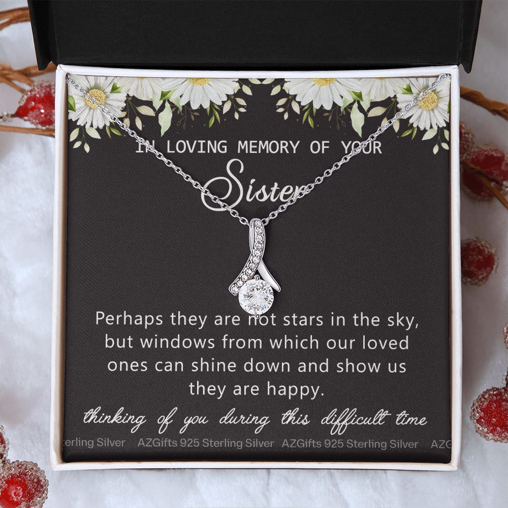 Loss Of Sister Necklace Gift, Sympathy Loss Of Sister, Sympathy Gift Box, Loss Of Sister Necklace, Loss Of Sister, Loss Of Sister Gift, Condolence Gifts, Remembrance Necklace for Women Alluring Beauty Necklace