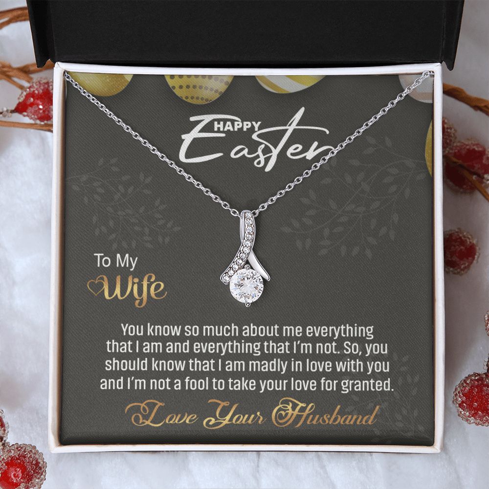 To my Wife Love Knot Necklace, Easter Gift for Wife Necklace, Easter Necklace Alluring Beauty Necklace