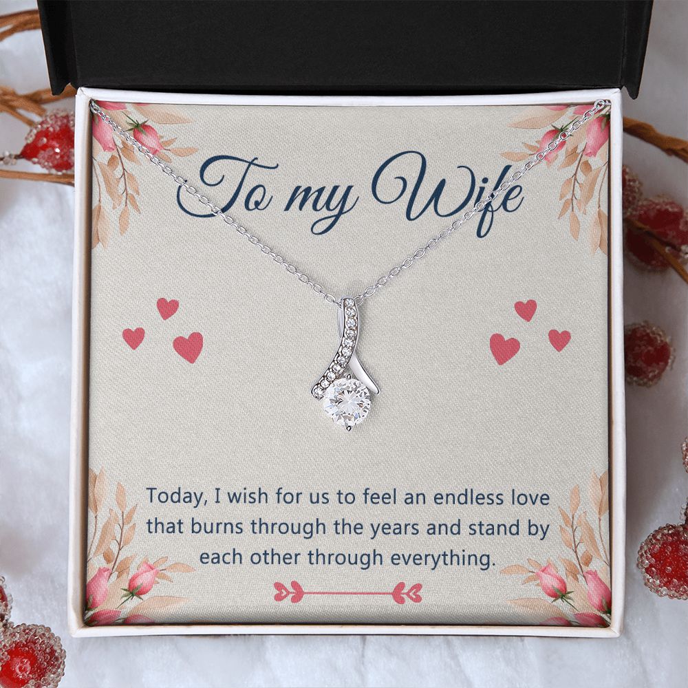 Birthday Gifts For Wife, Necklace Gifts For Wife From Husband, To My Wife Jewelry For Women , To My Wife Necklace  from Husband Wedding Anniversary Present For Wife, Beautiful Wife Jewelry Christmas 4 Alluring Beauty Necklace
