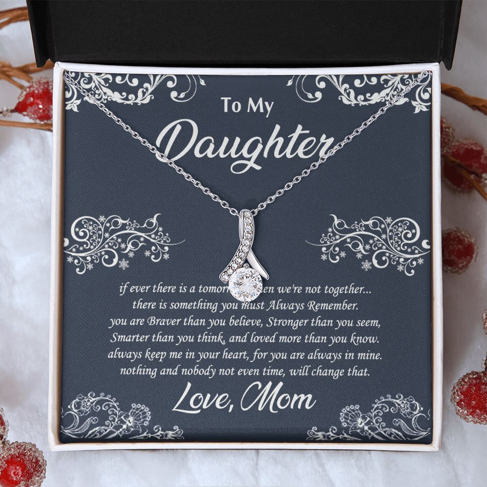 Jewelry Pendant Present for Daughter, To My Daughter Gift Necklace from Mom, Mother Daughter Gift Ideas, Birthday Christmas Gift Graduation Gifts for Daughters, Mother and Daughter Necklace 19 Alluring Beauty Necklace