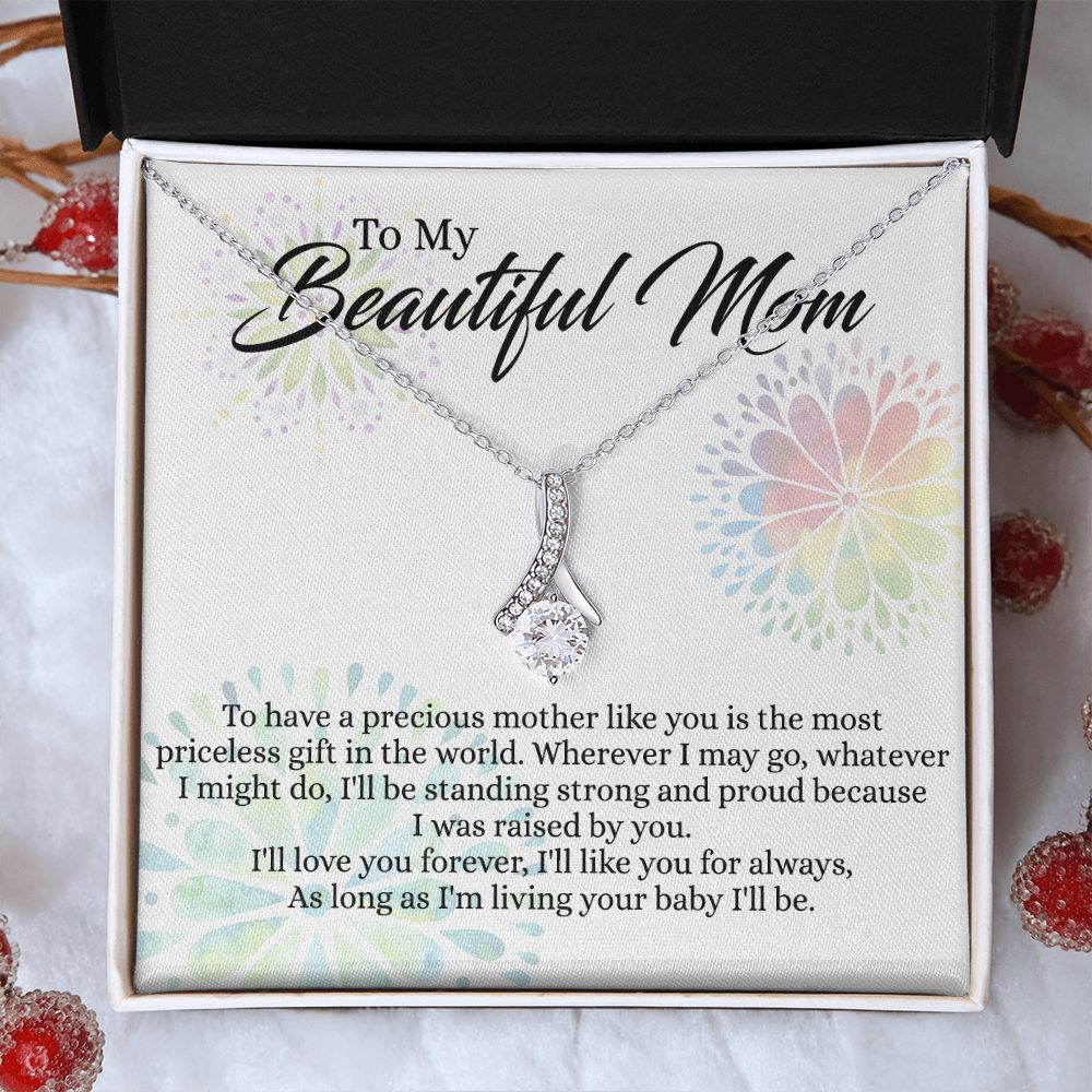 To My Mom Necklace, Gift For Mom, Mother's Day Gift from Daughter, Mom Jewelry Gift for Mothers Day, Birthday Gift for Mother, Moms Gift from Daughter Son, Necklace for Mom Mother 4 Alluring Beauty Necklace