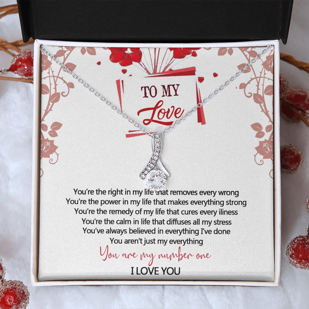 To My Love Interlocking Hearts Necklace With Box Message Card, Gift For My Love Alluring Beauty Necklace