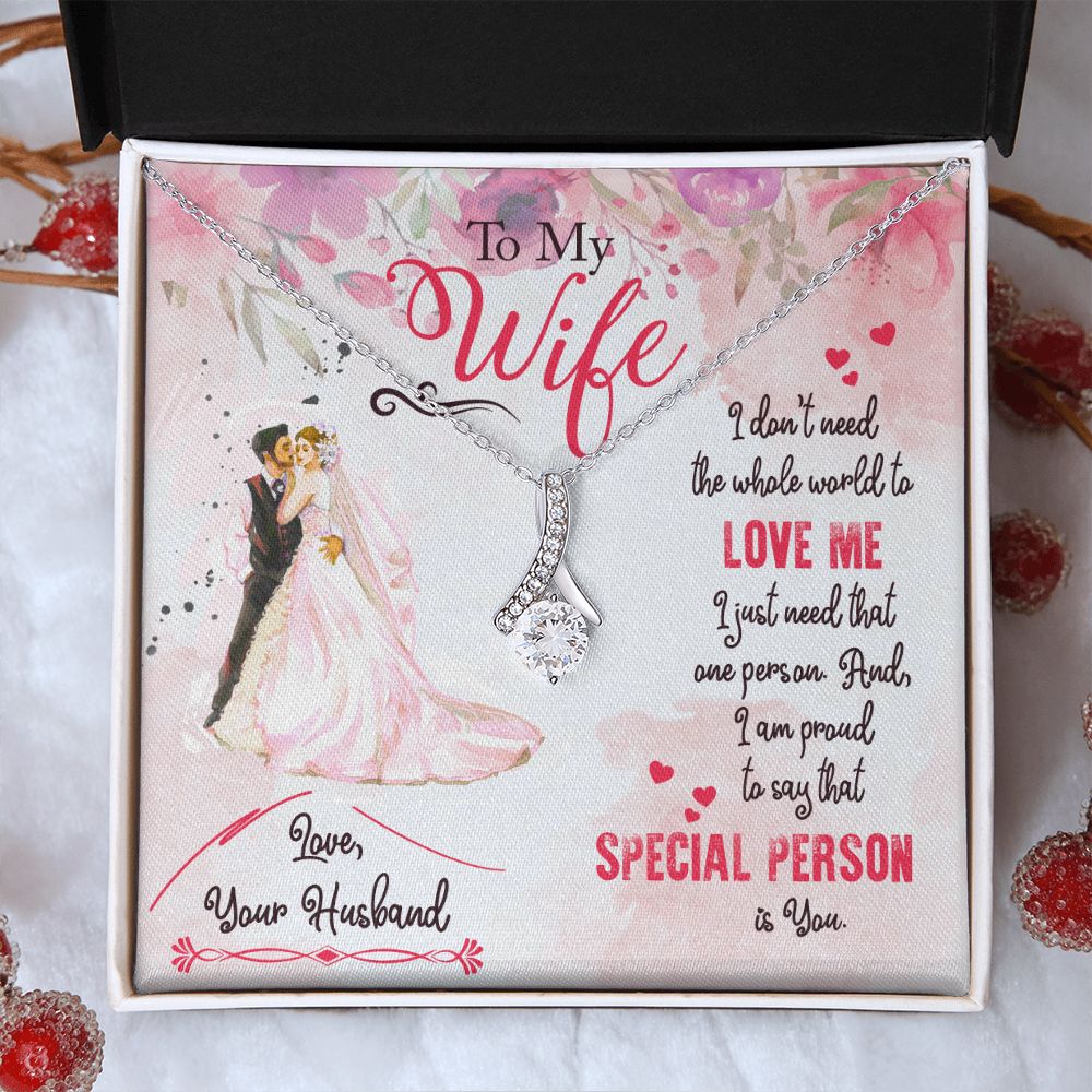 To My Wife Necklace from Husband, Personalized Necklace for Women, Luxury Necklace for Wife from Man Men, Wedding Anniversary Present For Wife, Beautiful Wife Jewelry Christmas Birthday Gift For Wife17 Alluring Beauty Necklace