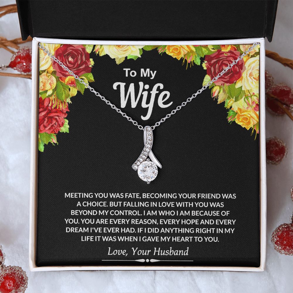 To My Wife Necklace from Husband Jewelry Gift For Wife Valentines Gift for Her Alluring Beauty Necklace