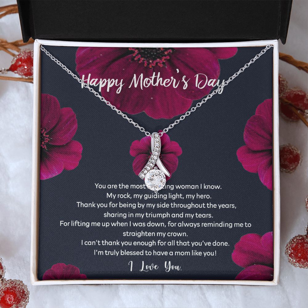 Mom Necklace Gifts for Mom from Daughter to Mom Gifts for Mothers Day from Daughter, To My Mom Necklace from Daughter to Mom Birthday Gifts Necklace with Message Card and Gift Box2235 Alluring Beauty Necklace