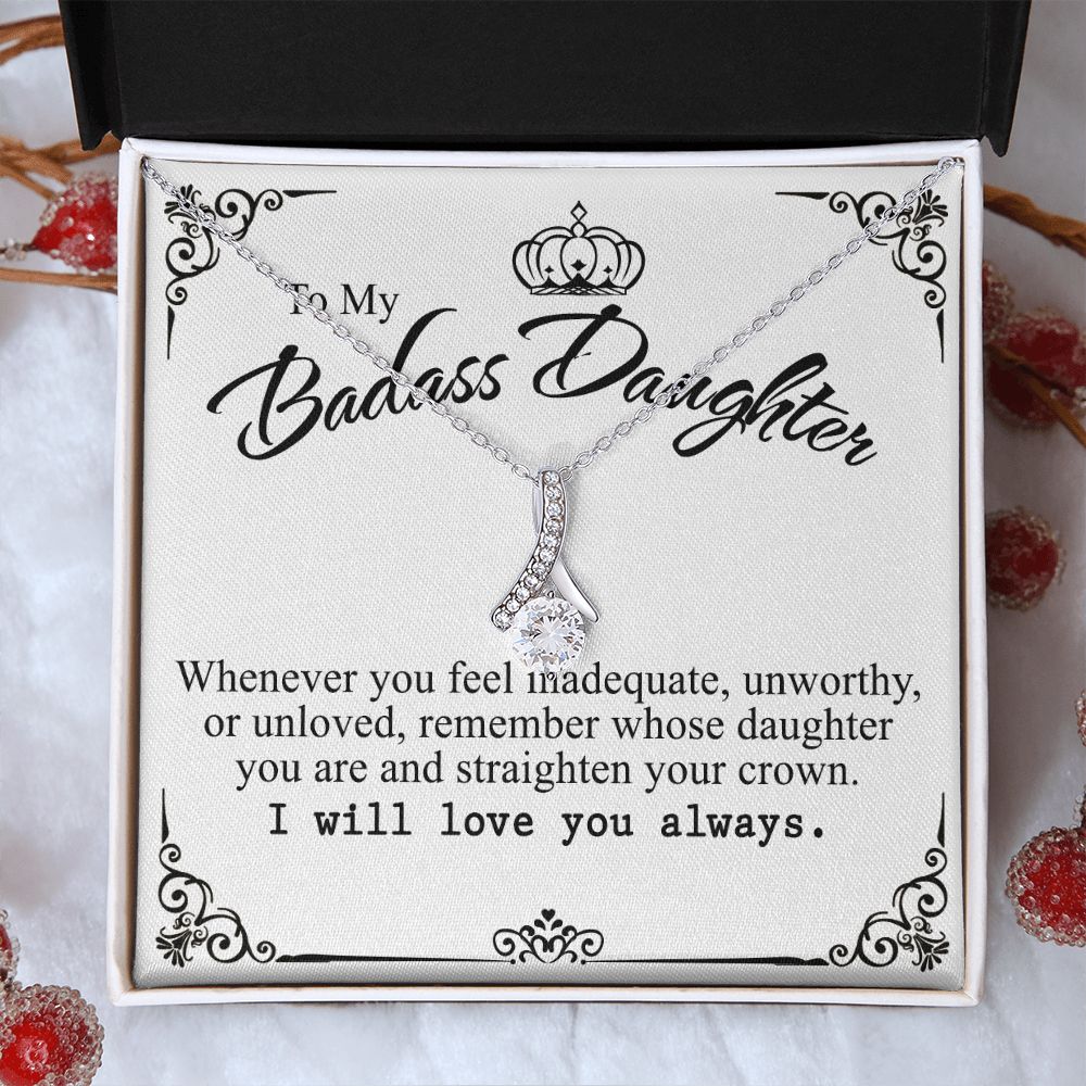 Bonus Daughter Gifts From Stepdad, Step Daughter Gifts From Stepmom, Stepdaughter Gifts From Stepdad, Father Stepdaughter Necklace, To My Bonus Daughter Necklaces, Christmas Gifts For Bonus7 Alluring Beauty Necklace