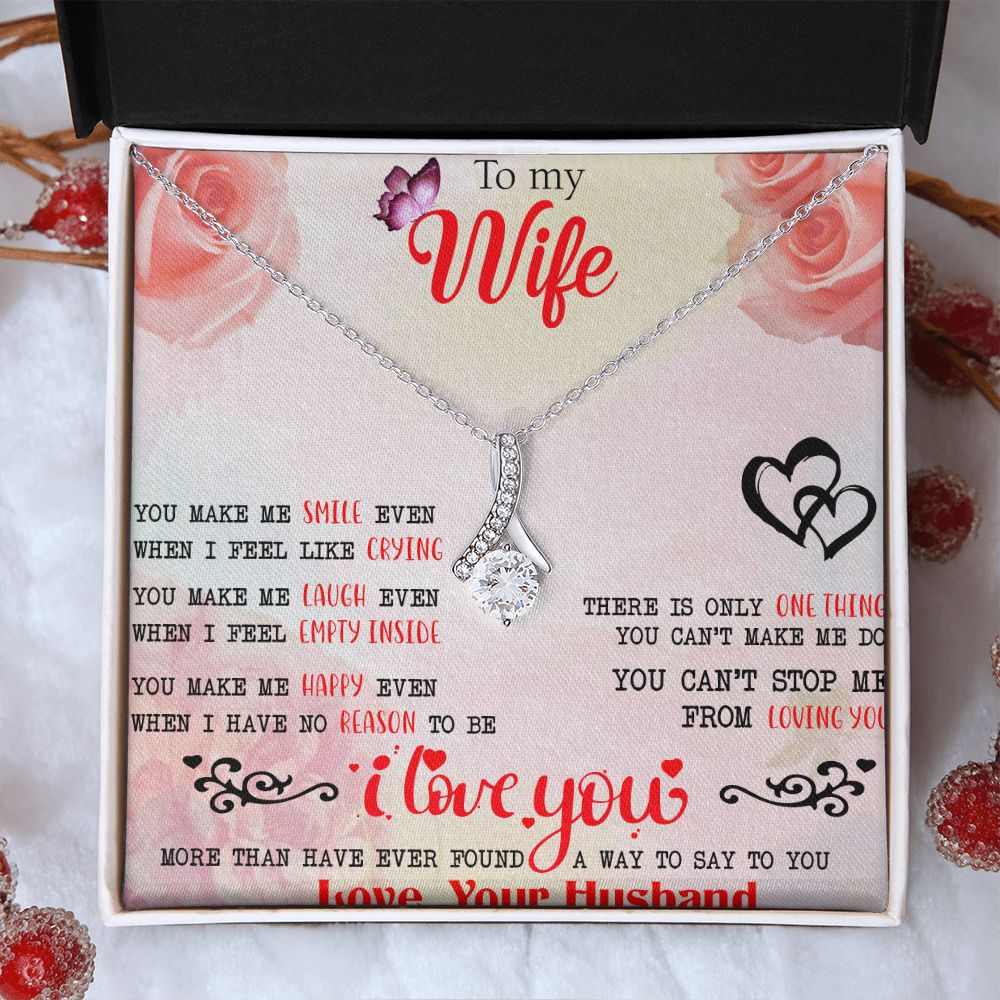 To My Wife Necklace, Wedding Anniversary Jewelry For Women, Necklace For Wife from Husband, Gift For Wife Birthday Gifts From Husband Necklace, Jewelry With Message Card In A Gift Box3 Alluring Beauty Necklace