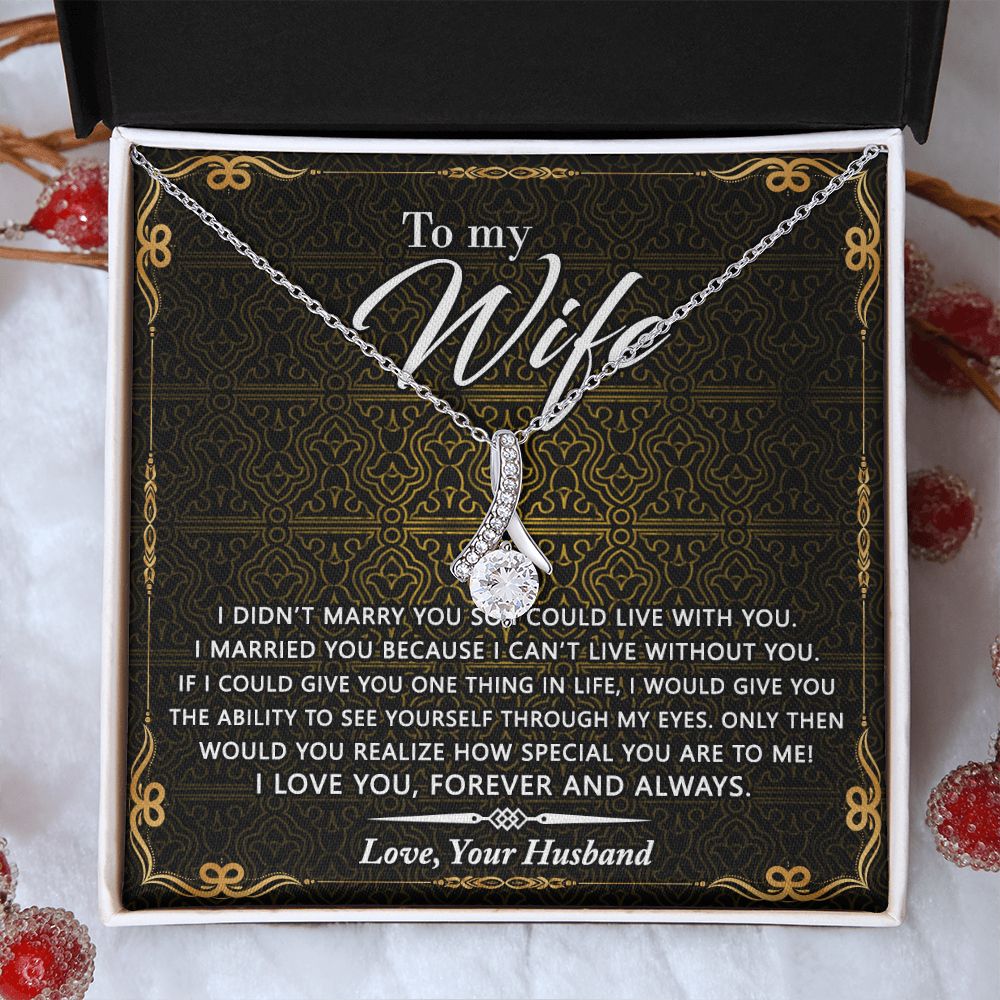 Birthday Gifts For Wife, Necklace Gifts For Wife From Husband, To My Wife Jewelry For Women , To My Wife Necklace  from Husband Wedding Anniversary Present For Wife, Beautiful Wife Jewelry Christmas25 Alluring Beauty Necklace