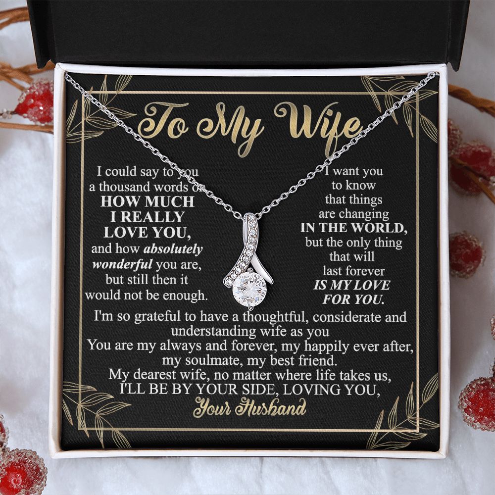 Birthday Gifts For Wife, Necklace Gifts For Wife From Husband, To My Wife Jewelry For Women , To My Wife Necklace  from Husband Wedding Anniversary Present For Wife, Beautiful Wife Jewelry Christmas13 Alluring Beauty Necklace