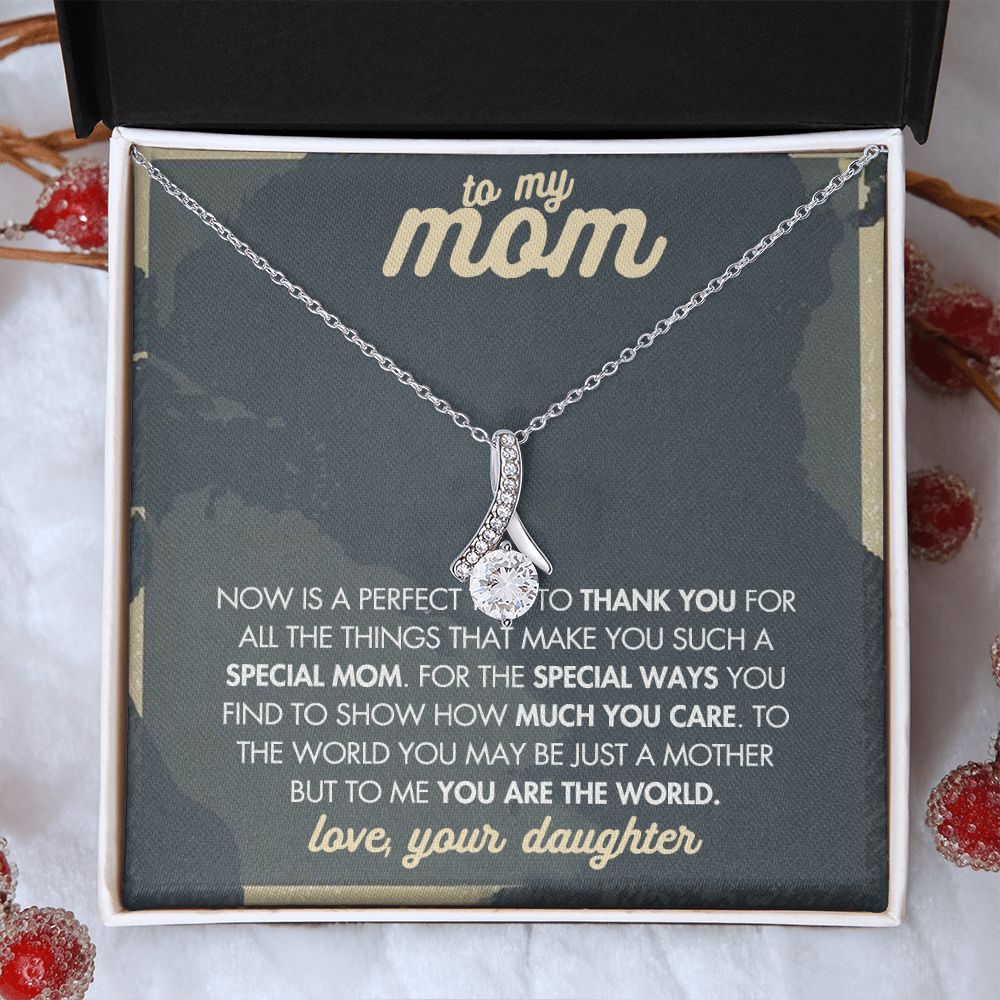 Mom Necklace Gifts for Mom from Daughter to Mom Gifts for Mothers Day from Daughter, To My Mom Necklace from Daughter to Mom Birthday Gifts Necklace with Message Card and Gift Box2237 Alluring Beauty Necklace