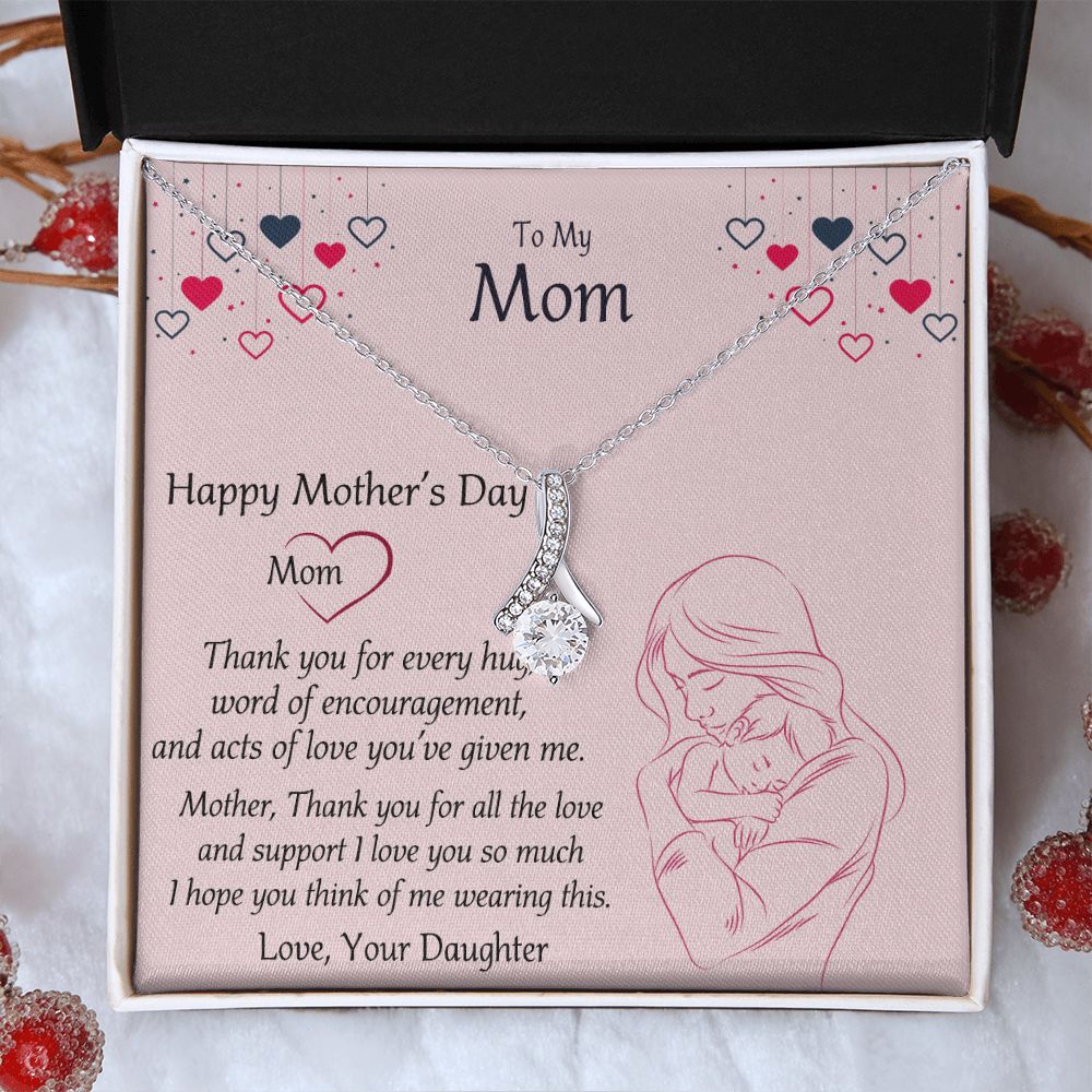 Mom Necklace Gifts for Mom from Daughter to Mom Gifts for Mothers Day from Daughter, To My Mom Necklace from Daughter to Mom Birthday Gifts Necklace with Message Card and Gift Box10 Alluring Beauty Necklace