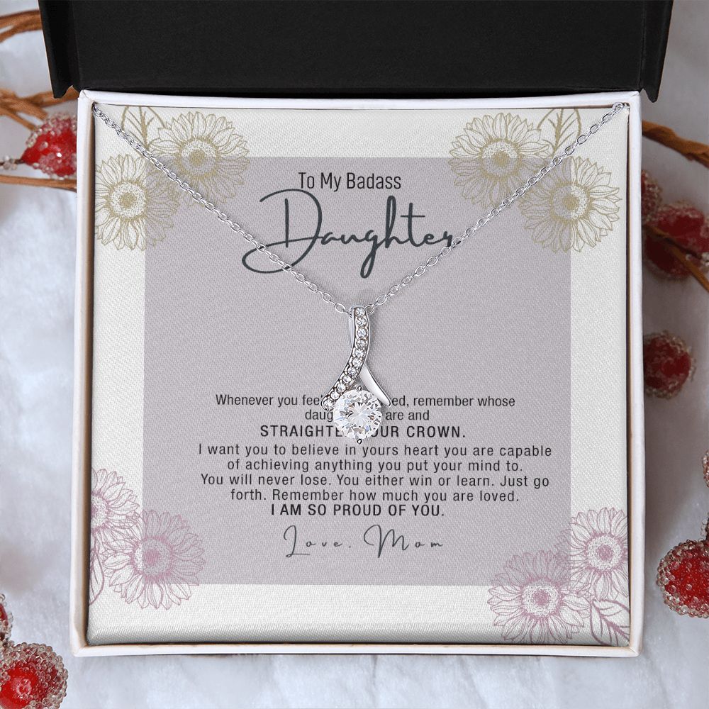 Bonus Daughter Gifts From Stepdad, Step Daughter Gifts From Stepmom, Stepdaughter Gifts From Stepdad, Father Stepdaughter Necklace, To My Bonus Daughter Necklaces, Christmas Gifts For Bonus5 Alluring Beauty Necklace