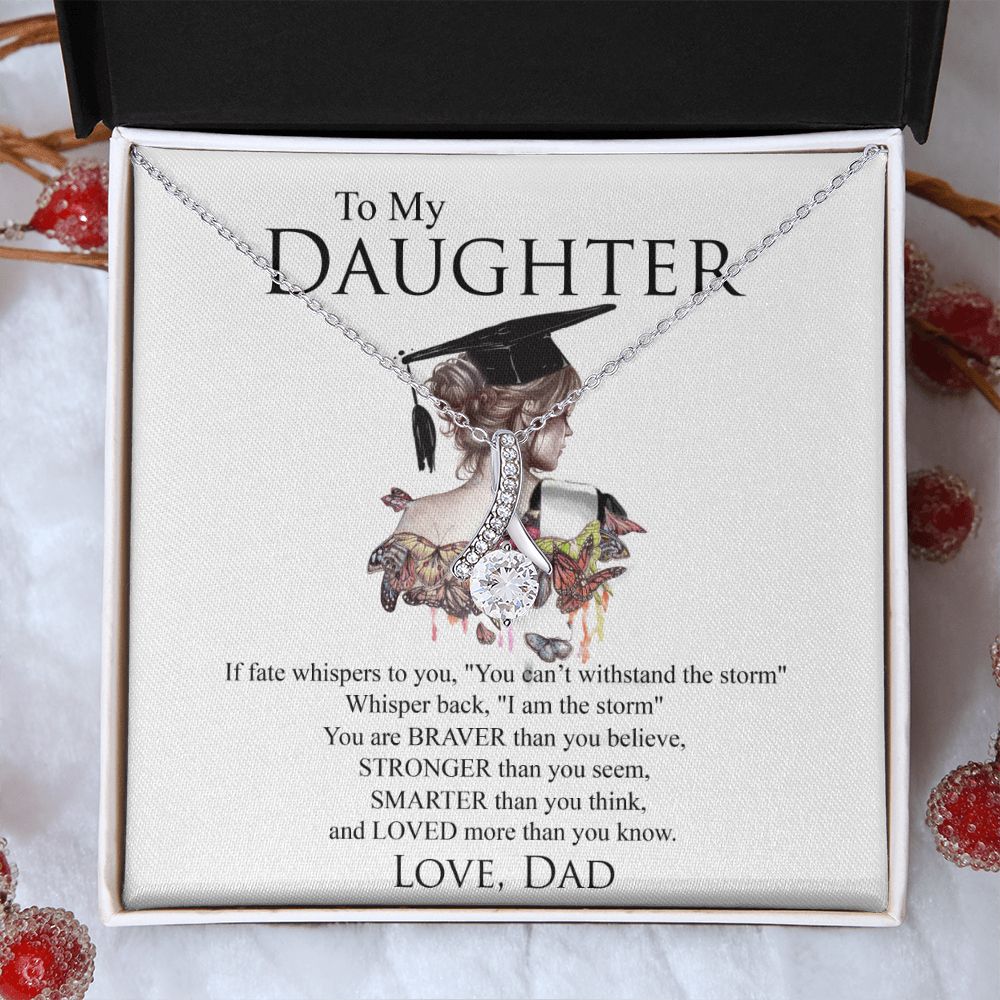 Mother Daughter Gift Ideas, To My Daughter Gift Necklace from Mom, Jewelry Pendant Present for Daughter, Birthday Christmas Gift Graduation Gifts for Daughters, Mother and Daughter Necklace 25 Alluring Beauty Necklace