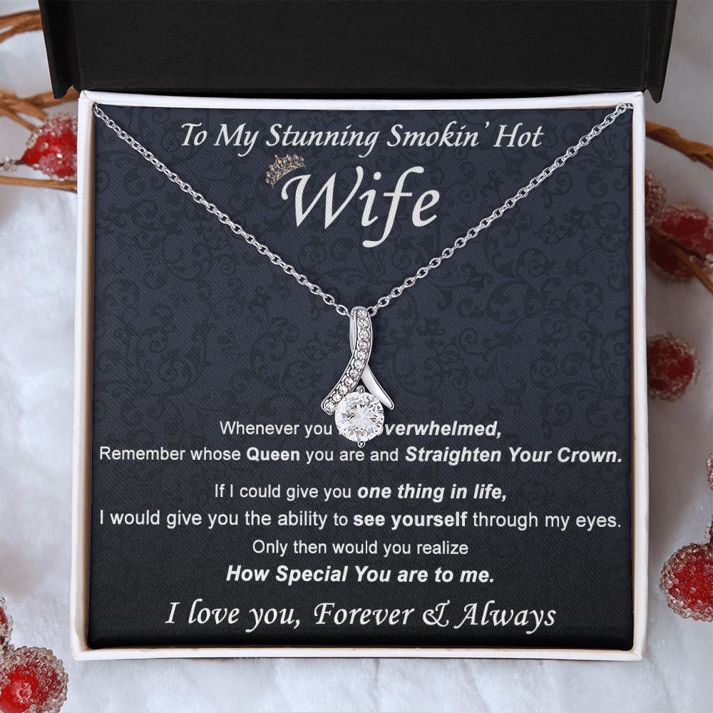 To My Wife Necklace from Husband, Personalized Necklace for Women, Luxury Necklace for Wife from Man Men, Wedding Anniversary Present For Wife, Beautiful Wife Jewelry Christmas Birthday Gift For Wife21 Alluring Beauty Necklace