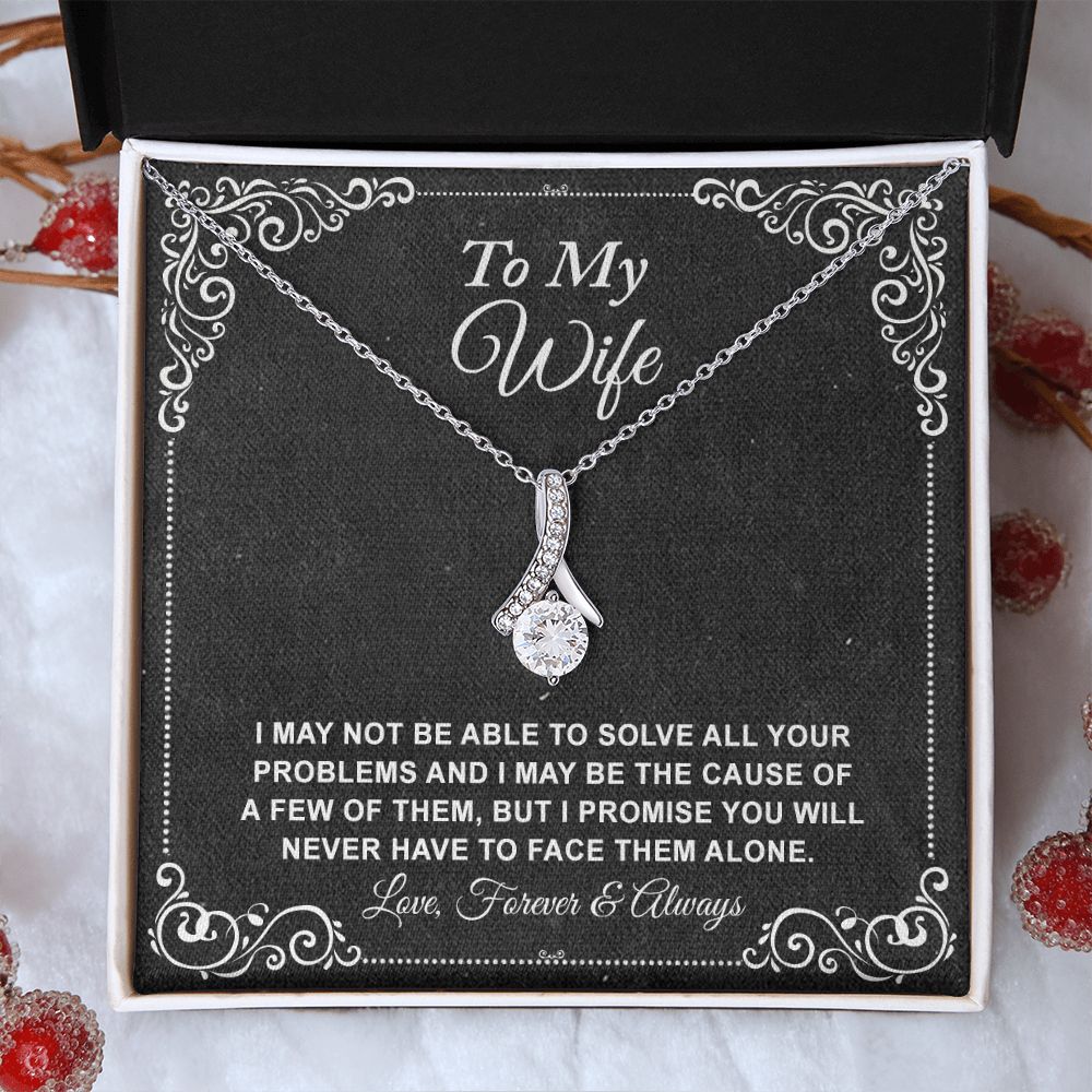 To My Wife Necklace, Gift For Wife From Husband, Anniversary Gift, Valentine's Alluring Beauty Necklace