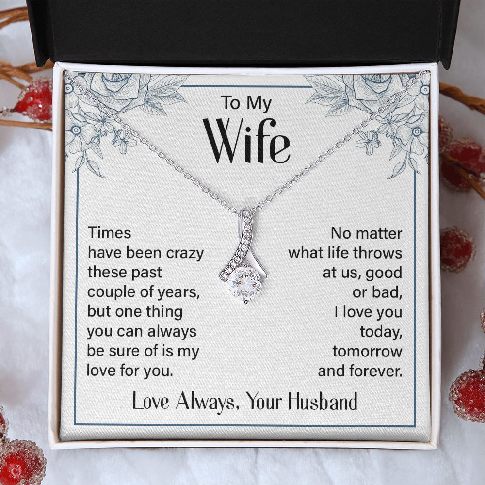 To My Wife Necklace from Husband, Personalized Necklace for Women, Luxury Necklace for Wife from Man Men, Wedding Anniversary Present For Wife, Beautiful Wife Jewelry Christmas Birthday Gift For Wife20 Alluring Beauty Necklace