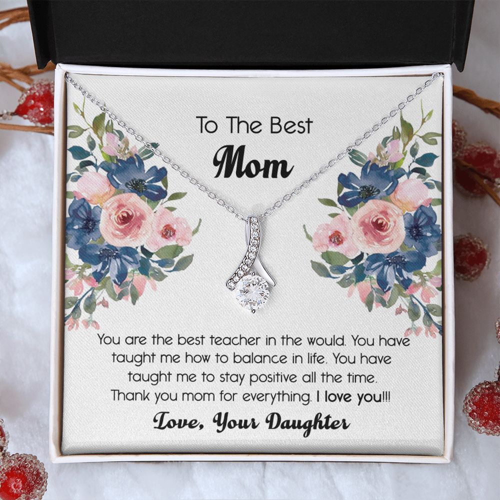 To My Mom Necklace, Gift For Mom, Mother's Day Gift from Daughter, Mom Jewelry Gift for Mothers Day, Birthday Gift for Mother, Moms Gift from Daughter Son, Necklace for Mom Mother 7 Alluring Beauty Necklace