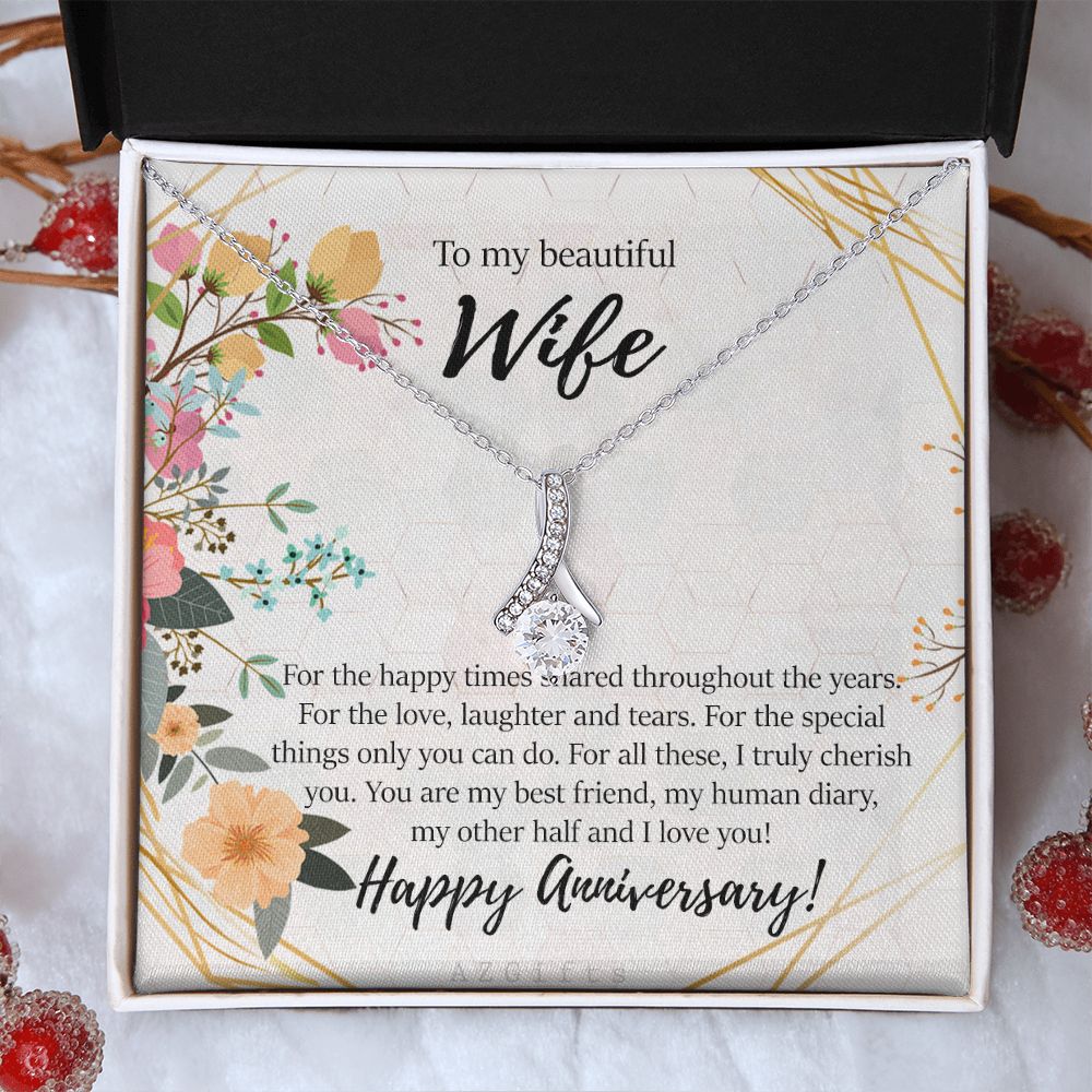 To My Wife Necklace from Husband, Personalized Necklace for Women, Luxury Necklace for Wife from Man Men, Wedding Anniversary Present For Wife, Beautiful Wife Jewelry Christmas Birthday Gifts For Wife8 Alluring Beauty Necklace