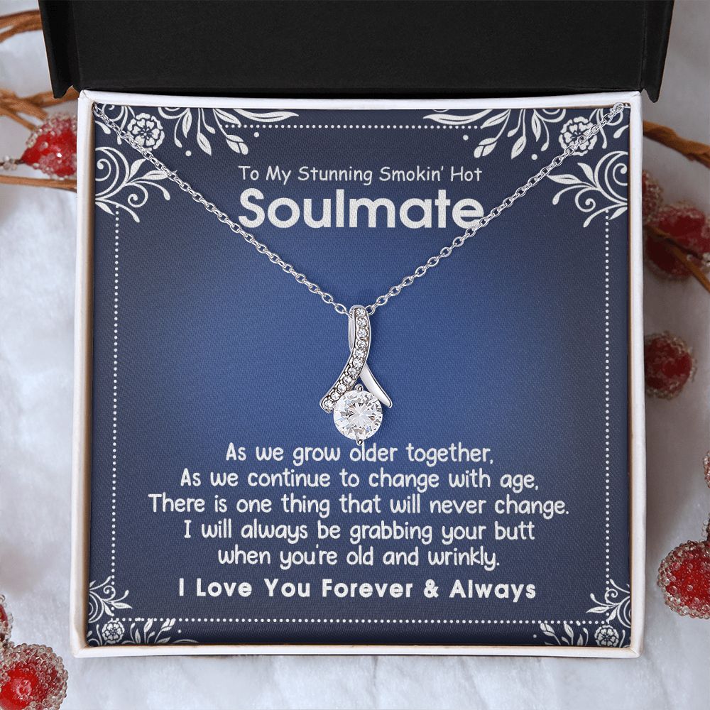 To My Smokin Hot Soulmate Necklace - Wife Gifts From Husband To My Wife Necklace, Gift for Her Romantic, Girlfriend Gifts Necklace for Wife from Men Includes Message Card and Gift Box 5 Alluring Beauty Necklace