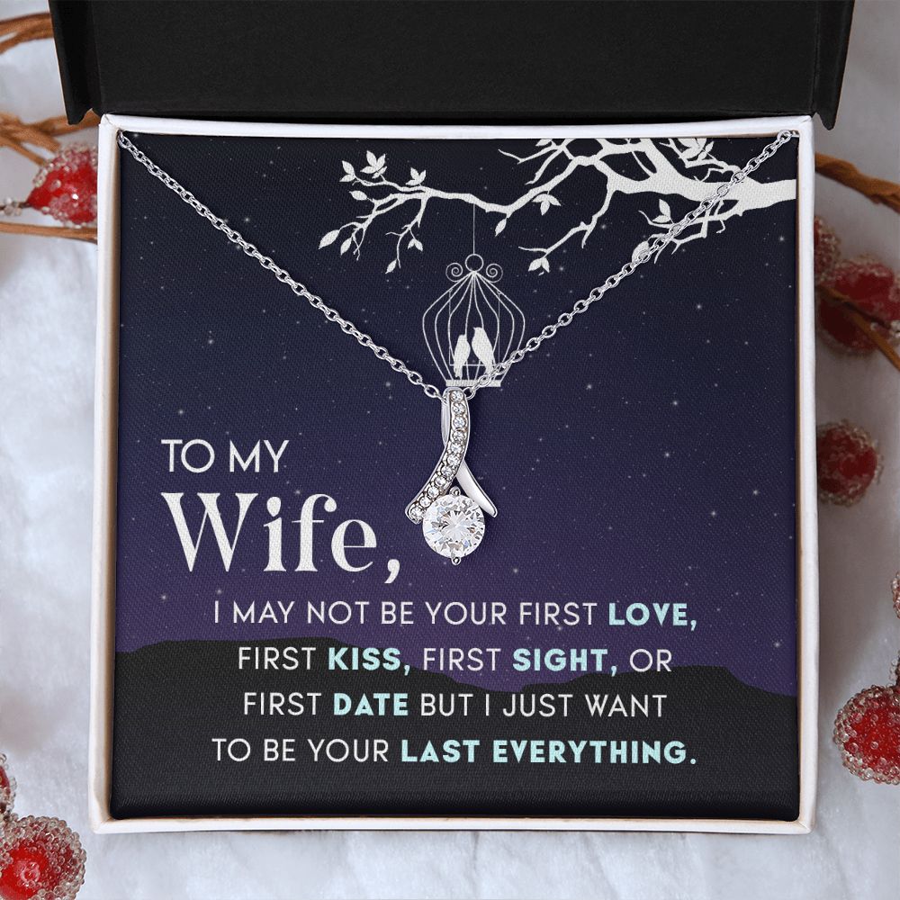 To My Wife Necklace from Husband, Personalized Necklace for Women, Luxury Necklace for Wife from Man Men, Wedding Anniversary Present For Wife, Beautiful Wife Jewelry Christmas Birthday Gift For Wife15 Alluring Beauty Necklace