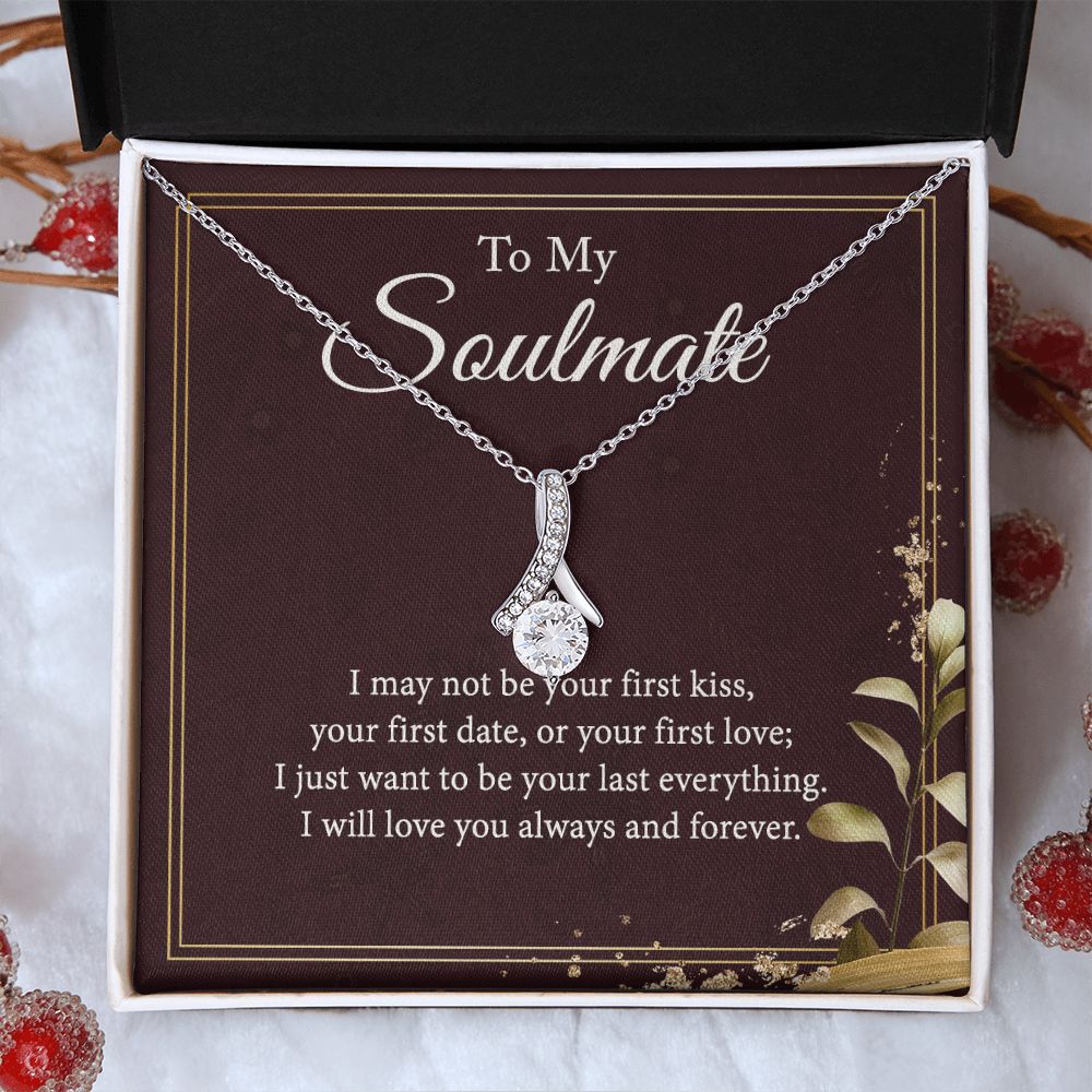 To My Soulmate Dancing Crystal Heart Cross Necklace Gift Set Alluring Beauty Necklace