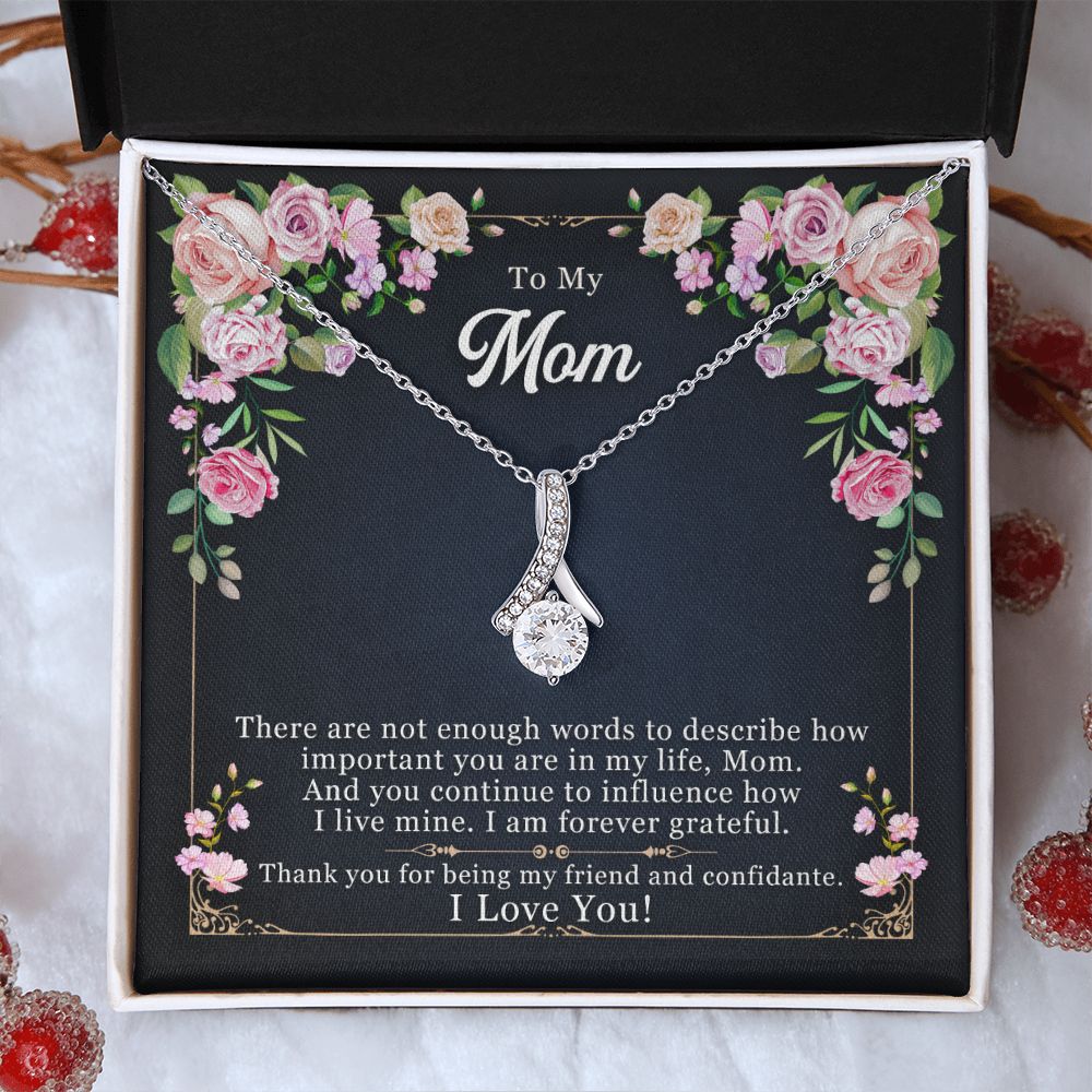 To My Mom Necklace Pendant Gift From Daughter Thank You For Being My Friend And Confidant With Message Card Gift For Mom Alluring Beauty Necklace