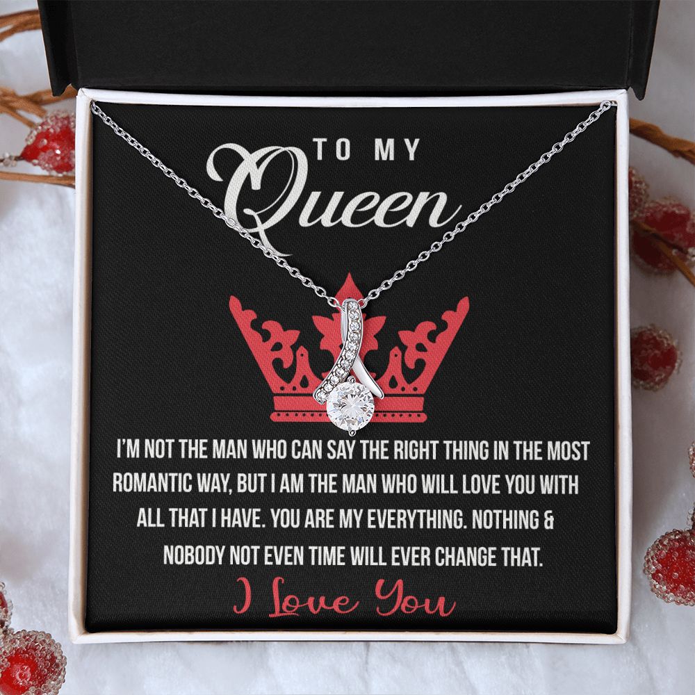 To My Queen Love Knot Necklace, Gift For Wife Girlfriend Soulmate Future Wife Alluring Beauty Necklace