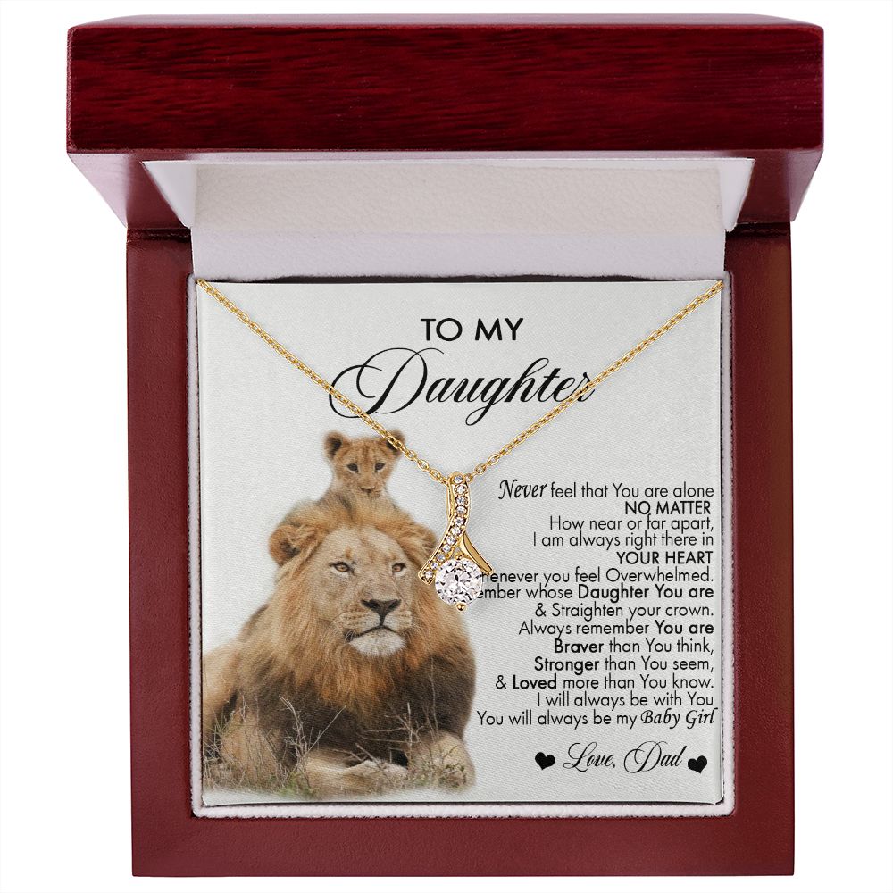 To My Daughter Necklace, Daughter Gift From Lion Dad, Birthday Gift for Daughter