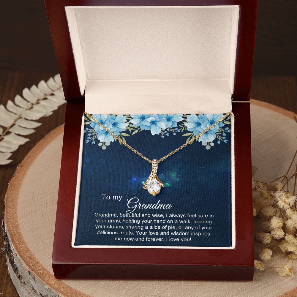 To My Grandma Necklace, Gift for Grandmother Necklace, Mothers Day Gift For Grandma Nana, Grandma Jewelry From Grandchildren GrandKids , Jewelry Box Gift For Grandma Grandmother2 Alluring Beauty Necklace