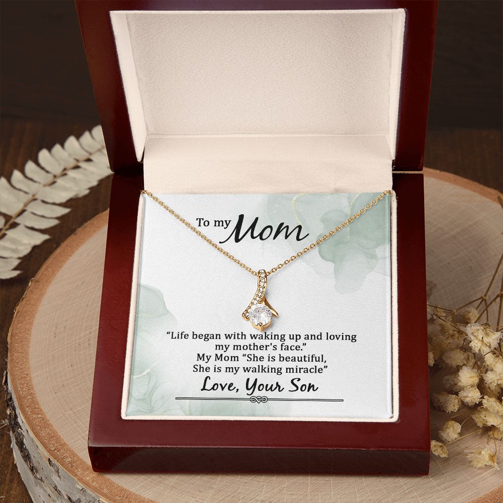 Mom Necklace Gifts for Mom from Daughter to Mom Gifts for Mothers Day from Daughter, To My Mom Necklace from Daughter to Mom Birthday Gifts Necklace with Message Card and Gift Box20 Alluring Beauty Necklace