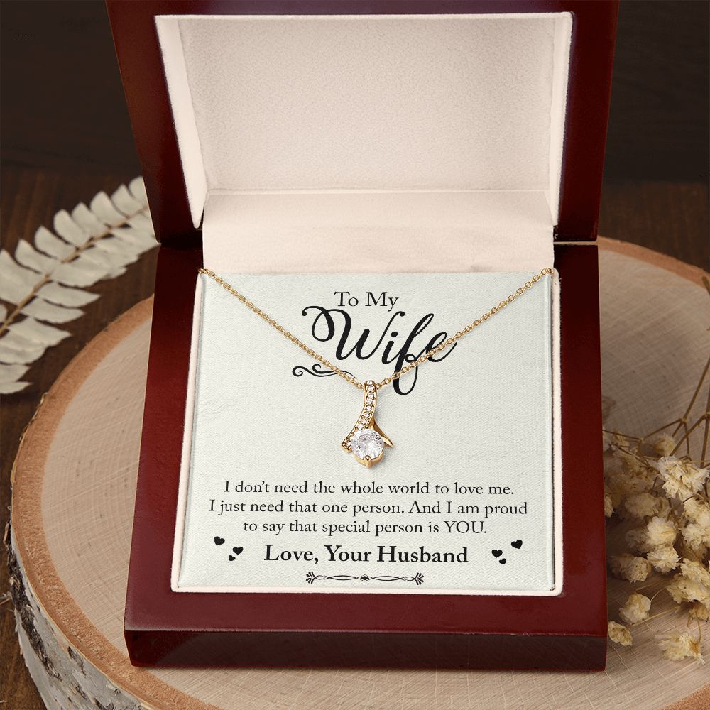 To My Wife Necklace from Husband, Personalized Necklace for Women, Luxury Necklace for Wife from Man Men, Wedding Anniversary Present For Wife, Beautiful Wife Jewelry Christmas Birthday Gift For Wife24 Alluring Beauty Necklace
