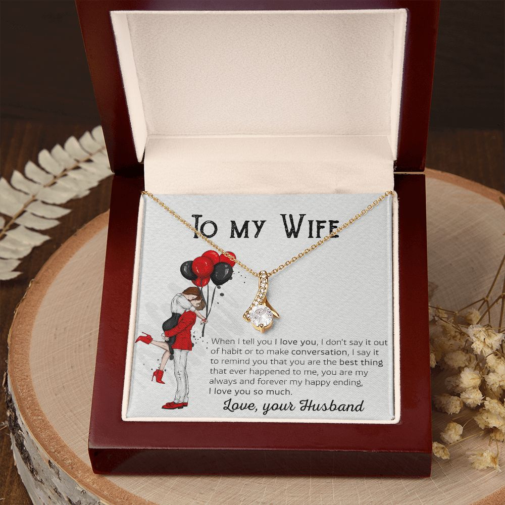 Birthday Gifts For Wife, Necklace Gifts For Wife From Husband, To My Wife Jewelry For Women , To My Wife Necklace  from Husband Wedding Anniversary Present For Wife, Beautiful Wife Jewelry Christmas 7 Alluring Beauty Necklace