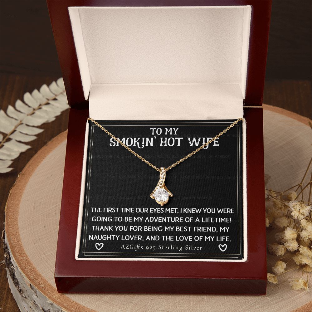 To My Smokin' Hot Wife Necklace from Husband Jewelry With Box Gift for Wife Pendant Jewelry Birthday Gift For Women From Men Romantic Gift For Wife Jewelry for Women 301 Alluring Beauty Necklace