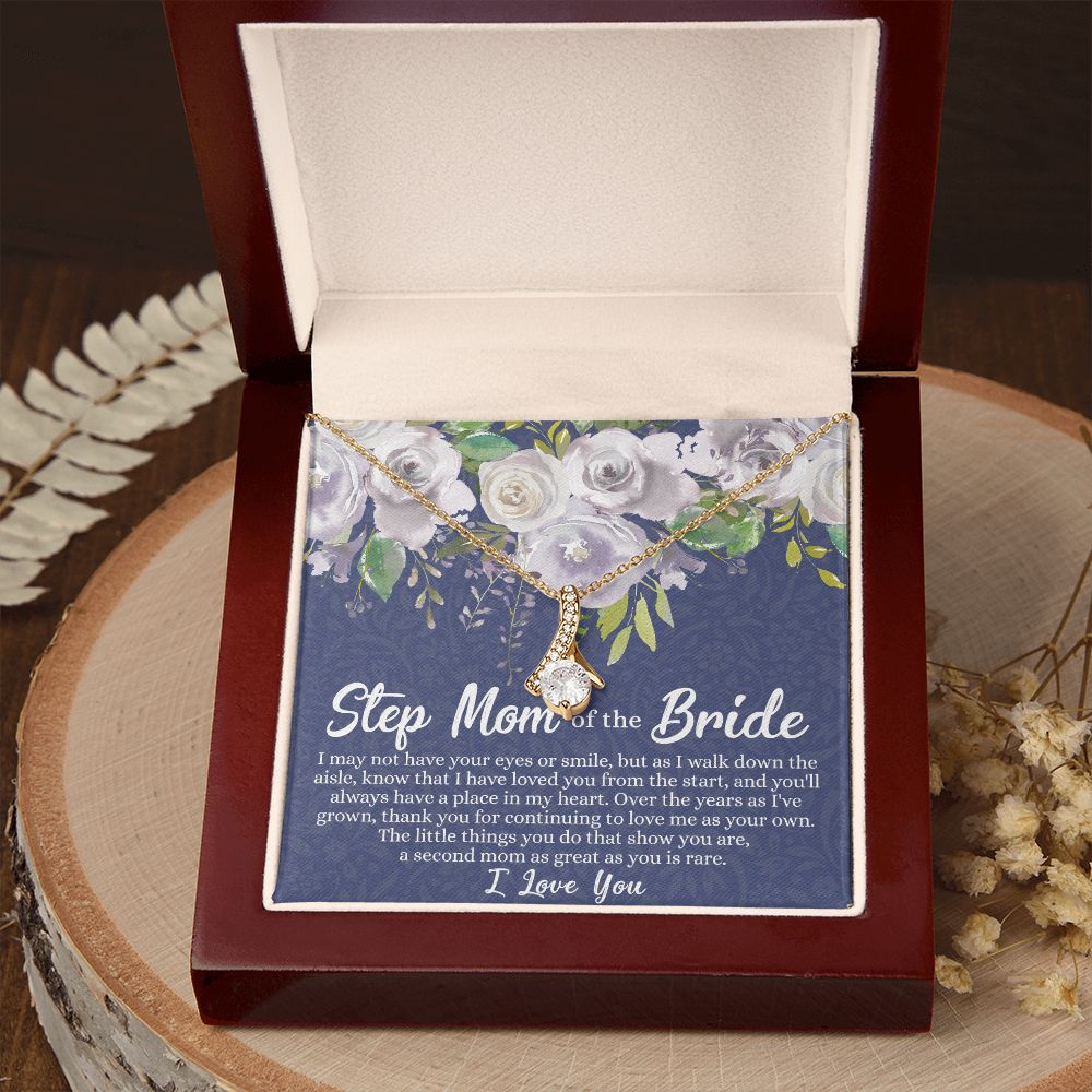 To My Stepmother of the Bride Necklace, Stepmother of the Bride Gifts Idea, Necklace for Stepmom of the Bride Gifts, Wedding Gifts for Stepmom, Gifts for Step Mother of the Bride Alluring Beauty Necklace