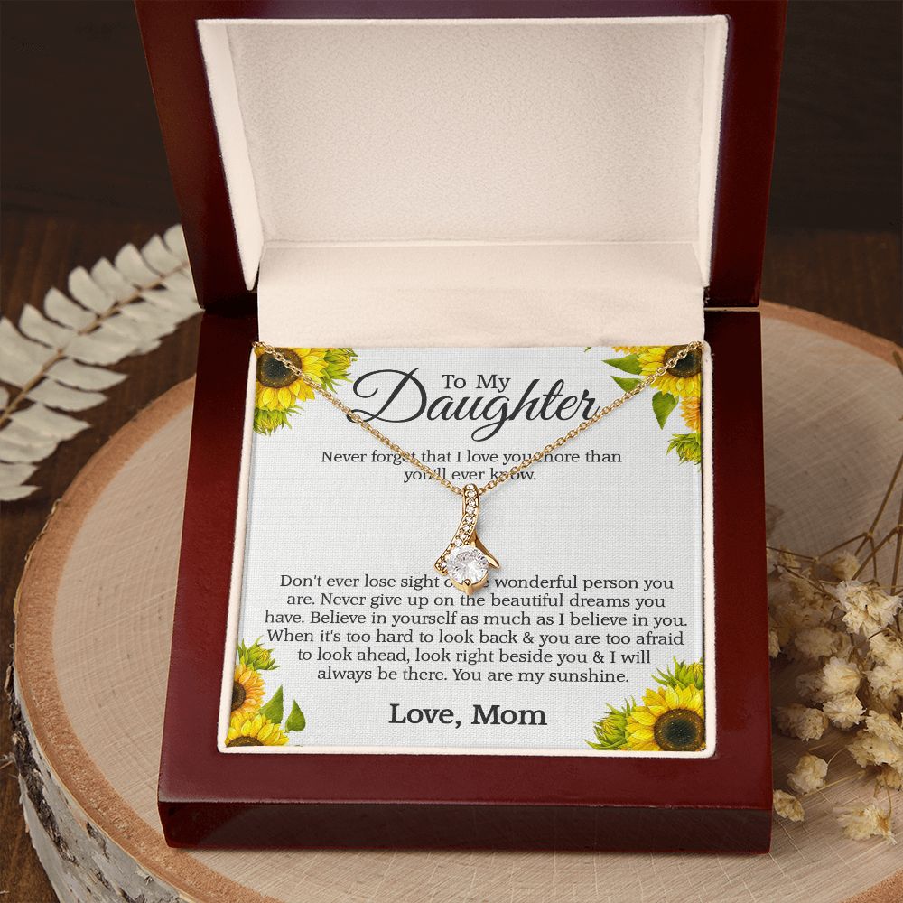 Mother Daughter Gift Ideas, To My Daughter Gift Necklace from Mom, Jewelry Pendant Present for Daughter, Birthday Christmas Gift Graduation Gifts for Daughters, Mother and Daughter Necklace 2132 Alluring Beauty Necklace