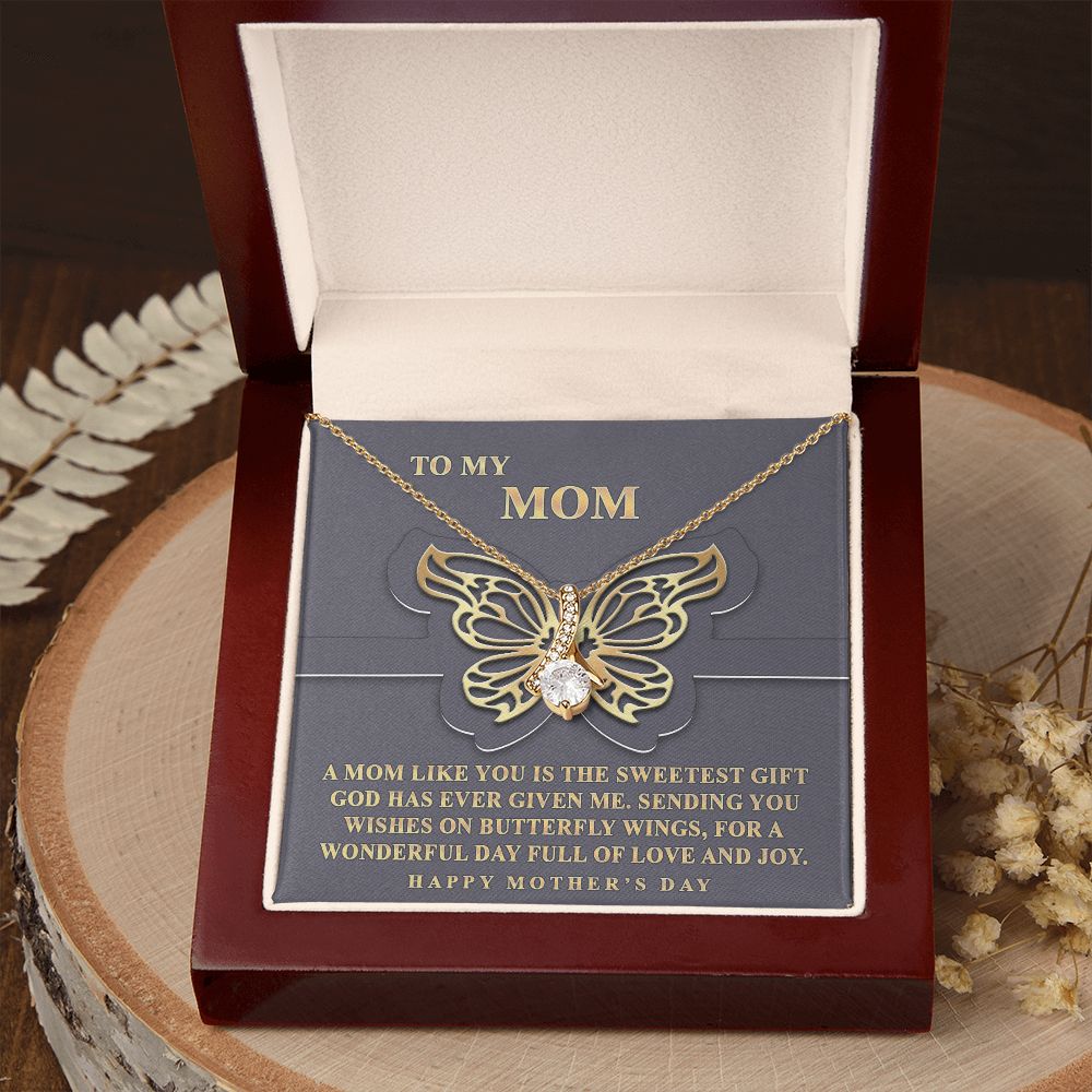 To My Mom Necklace, Gift For Mom, Mother's Day Gift from Daughter, Mom Jewelry Gift for Mothers Day, Birthday Gift for Mother, Moms Gift from Daughter Son, Necklace for Mom Mother 12 Alluring Beauty Necklace