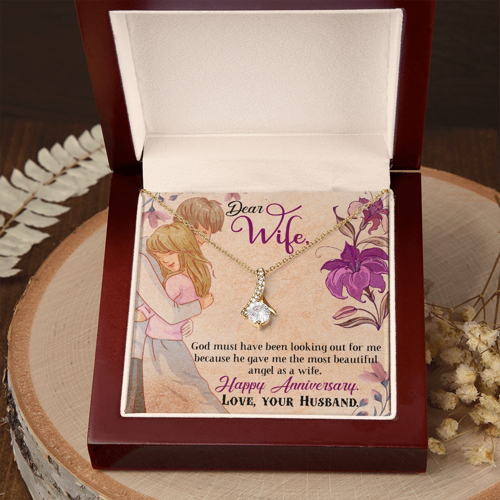 To My Wife Necklace, Wedding Anniversary Jewelry For Women, Necklace For Wife from Husband, Gift For Wife Birthday Gifts From Husband Necklace, Jewelry With Message Card In A Gift Box7 Alluring Beauty Necklace