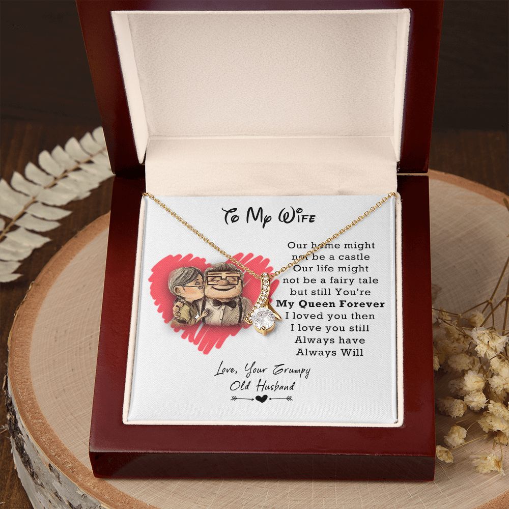 To My Wife Necklace from Husband, Personalized Necklace for Women, Luxury Necklace for Wife from Man Men, Wedding Anniversary Present For Wife, Beautiful Wife Jewelry Christmas Birthday Gifts For Wife3 Alluring Beauty Necklace