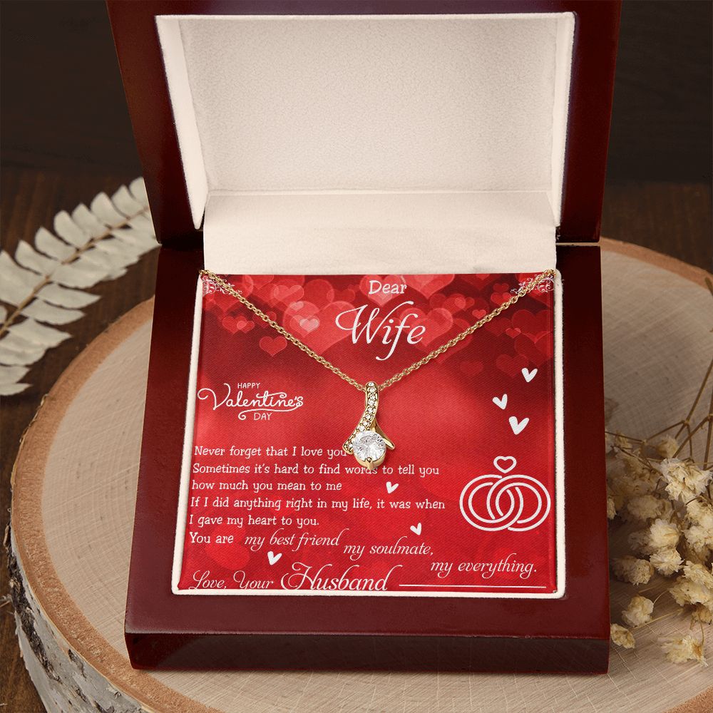 To My Wife Necklace, Wedding Anniversary Jewelry For Women, Necklace For Wife from Husband, Gift For Wife Birthday Gifts From Husband Necklace, Jewelry With Message Card In A Gift Box4 Alluring Beauty Necklace
