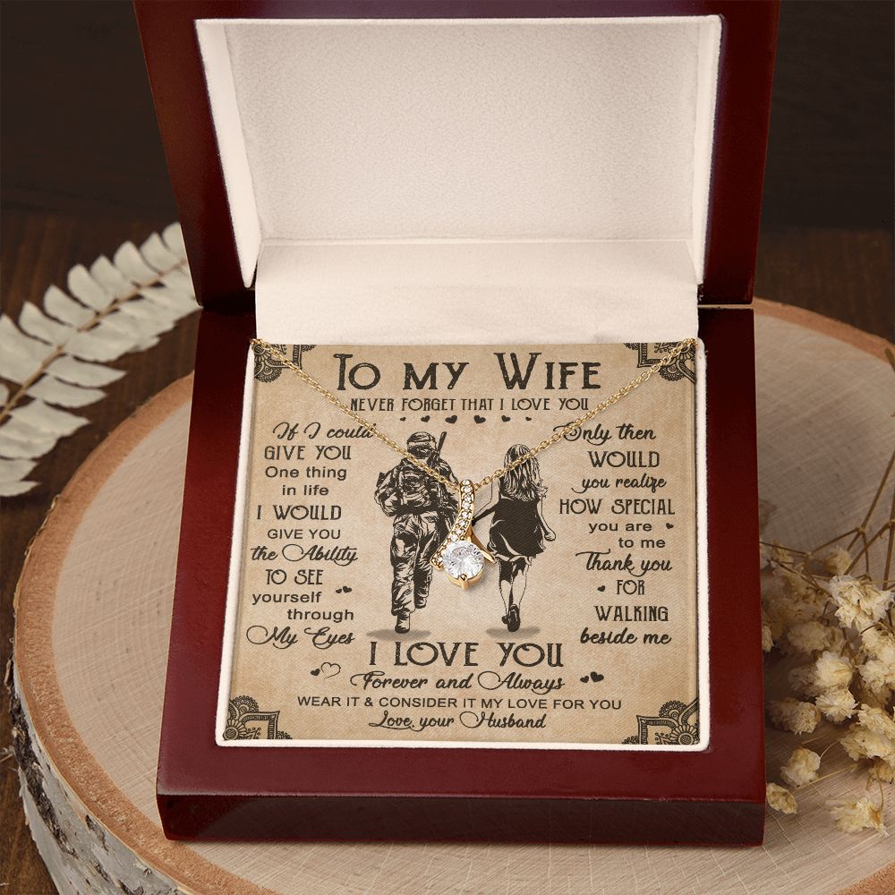 Birthday Gifts For Wife, Necklace Gifts For Wife From Husband, To My Wife Jewelry For Women , To My Wife Necklace  from Husband Wedding Anniversary Present For Wife, Beautiful Wife Jewelry Christmas20 Alluring Beauty Necklace