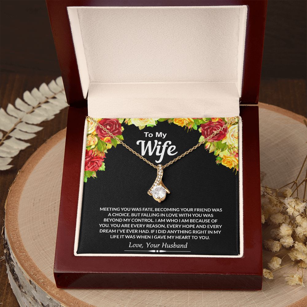 To My Wife Necklace from Husband Jewelry Gift For Wife Valentines Gift for Her Alluring Beauty Necklace