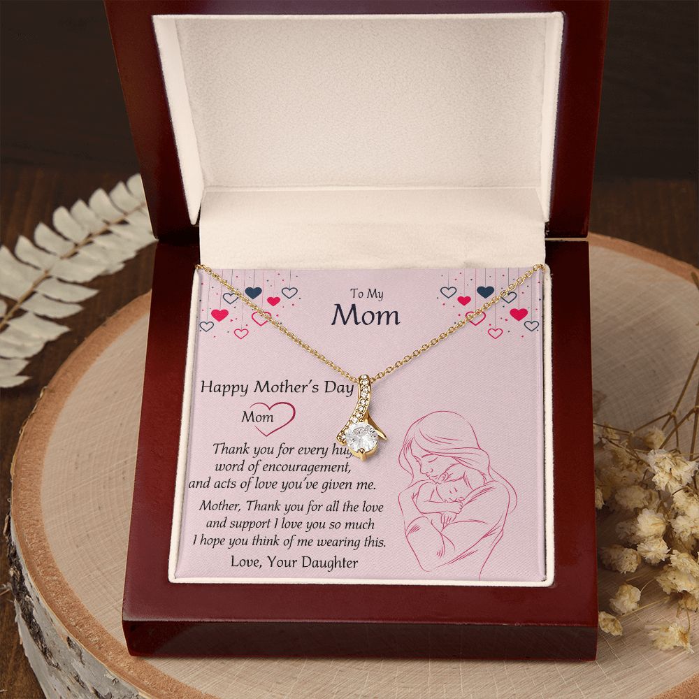 Mom Necklace Gifts for Mom from Daughter to Mom Gifts for Mothers Day from Daughter, To My Mom Necklace from Daughter to Mom Birthday Gifts Necklace with Message Card and Gift Box10 Alluring Beauty Necklace